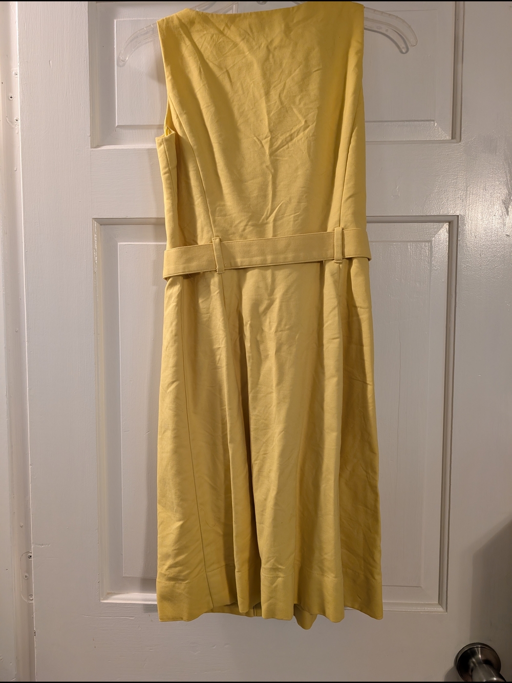 Ralph Lauren Yellow Button-Front Belted Midi Dress - Picture 3 of 3